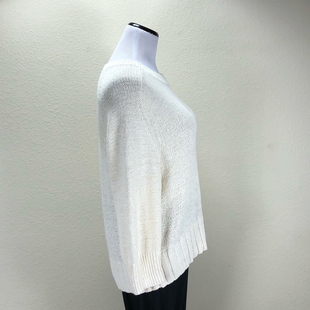 Gap Cream 3/4 Sleeve Loose Fitting Sweater - Picture 4 of 5
